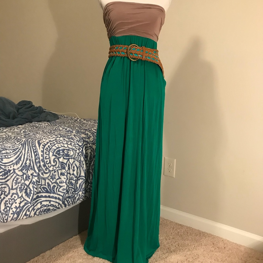 Color Me Red Strapless Maxi dress